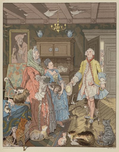 Scène de La Dame de Gai-Fredon, par Quatrelles (Ernest L